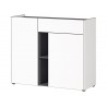 Commode 2 portes et 1 tiroir blanc et anthracite