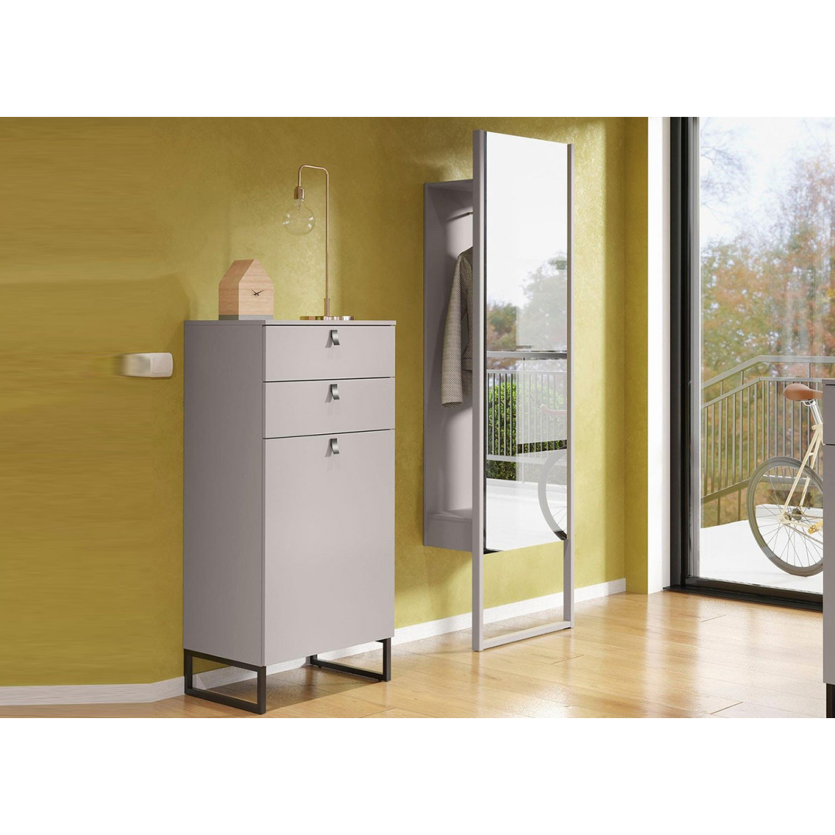 Ensemble entrée gris pierre