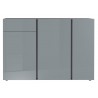 Buffet design verre gris 3 portes et 1 tiroir