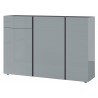 Buffet design verre gris 3 portes et 1 tiroir