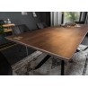 Table à manger bois massif acacia 2m pied métal
