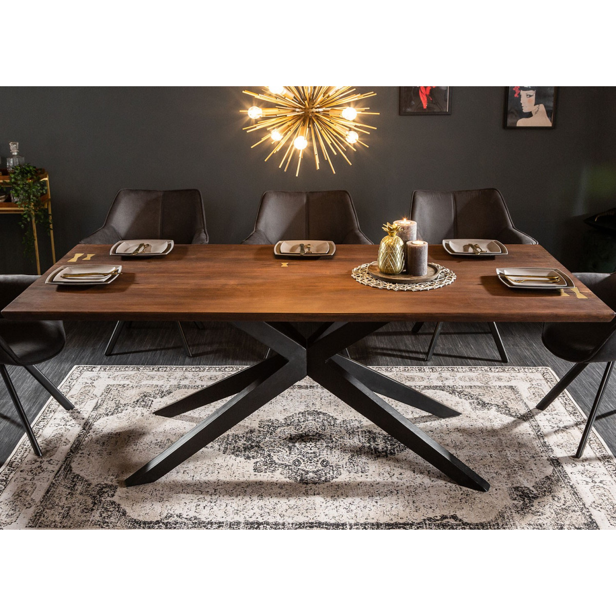 Tables à Manger Design Contemporaines Modernes Achat en Table rectangulaire pour salle à manger MARINE piétement