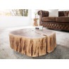 Table basse appoint Ø 60 cm bois massif acacia