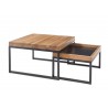 Lot de table basse chêne massif style industriel