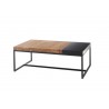 Table basse chêne massif et métal avec plateau intégré