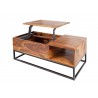 Table basse rectangulaire en bois avec plateau relevable