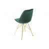 Chaise design velours vert et pieds doré