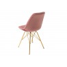 Chaise design velours rose et pieds métal doré