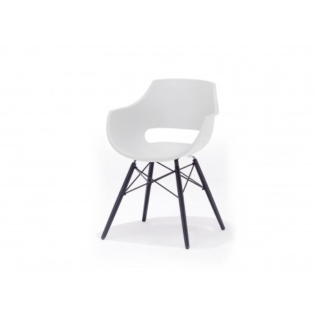 Lot de 4 chaises style rétro coque pvc et pieds noir