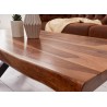 Table basse rectangulaire bois massif et métal 1m10