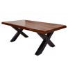 Table basse rectangulaire bois massif et métal 1m10