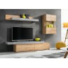 Meuble tv design bois et béton 2m50