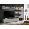 Meuble TV design mural gris et bois