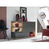 Meuble buffet design anthracite et bois