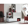 Meuble buffet design blanc et marron