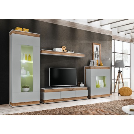 Ensemble Meuble TV Mural - Abw Modo - Gris : : Cuisine et Maison