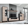 Meuble tv scandinave moderne chêne et anthracite