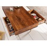 Table basse rectangulaire bois massif 2 tiroirs 117 cm