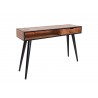 Console en bois massif et pied noir métal 120 cm