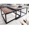 Lot de 2 tables basses emboîtables carrées