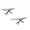 Table à manger extensible céramique 180-260 cm aspect marbre