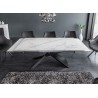 Table à manger extensible céramique 180-260 cm aspect marbre