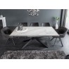Table à manger extensible céramique 180-260 cm aspect marbre