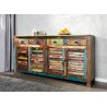 Buffet en bois recyclé coloré 1m60