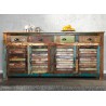 Buffet en bois recyclé coloré 1m60