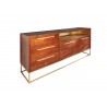 Buffet bois d'acacia marron et pieds doré 165 cm
