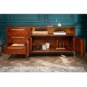 Buffet bois d'acacia marron et pieds doré 165 cm