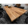 Table de salle à manger bois et massif et métal 160 cm