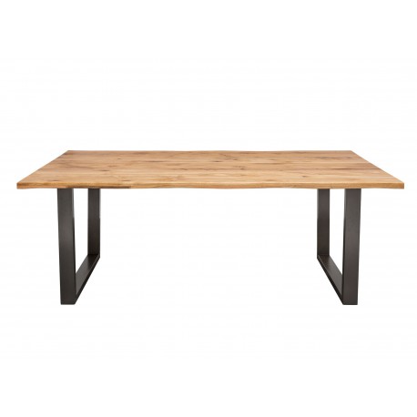 Table de salle à manger bois et massif et métal 160 cm