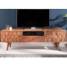 Meuble tv en bois massif d'acacia à motifs mosaïque 140 cm