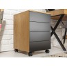 Bureau d'angle design chêne naturel et pied métal noir