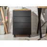 Bureau d'angle design chêne naturel et pied métal noir