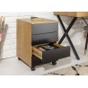 Bureau d'angle design chêne naturel et pied métal noir