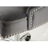 Siège de bureau en velours gris sur roulettes