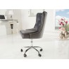 Siège de bureau en velours gris sur roulettes