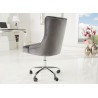 Siège de bureau en velours gris sur roulettes