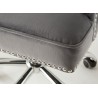 Siège de bureau en velours gris sur roulettes