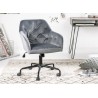 Chaise de bureau velours gris