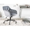 Chaise de bureau velours gris