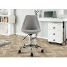 Chaise de bureau tulipe tissu gris sur roulettes