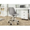 Chaise de bureau tulipe tissu gris sur roulettes