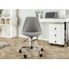 Chaise de bureau tulipe tissu gris sur roulettes