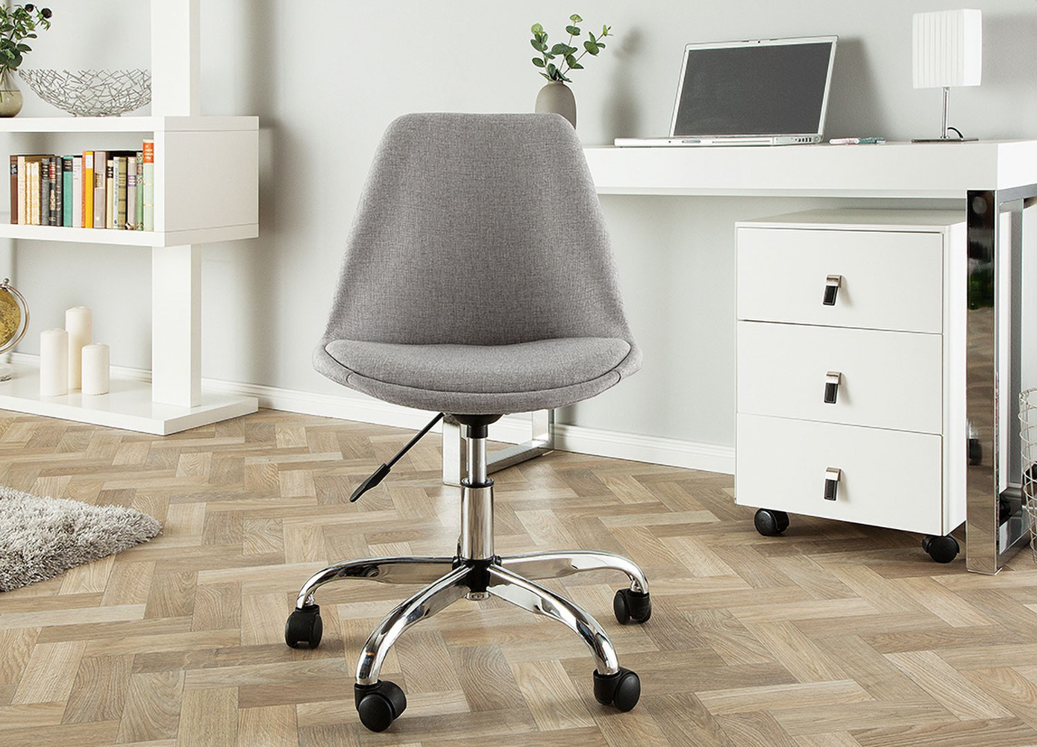 JIAN - Fauteuil de Bureau Tissu Mesh Coloris Gris -  - Meubles,  Salons, Literie