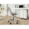 Chaise de bureau tulipe tissu gris sur roulettes
