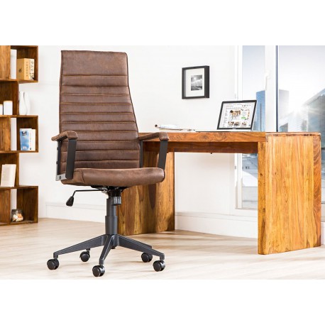 Fauteuil de bureau avec accoudoirs marron