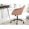 Chaise de bureau taupe pivotante avec accoudoirs